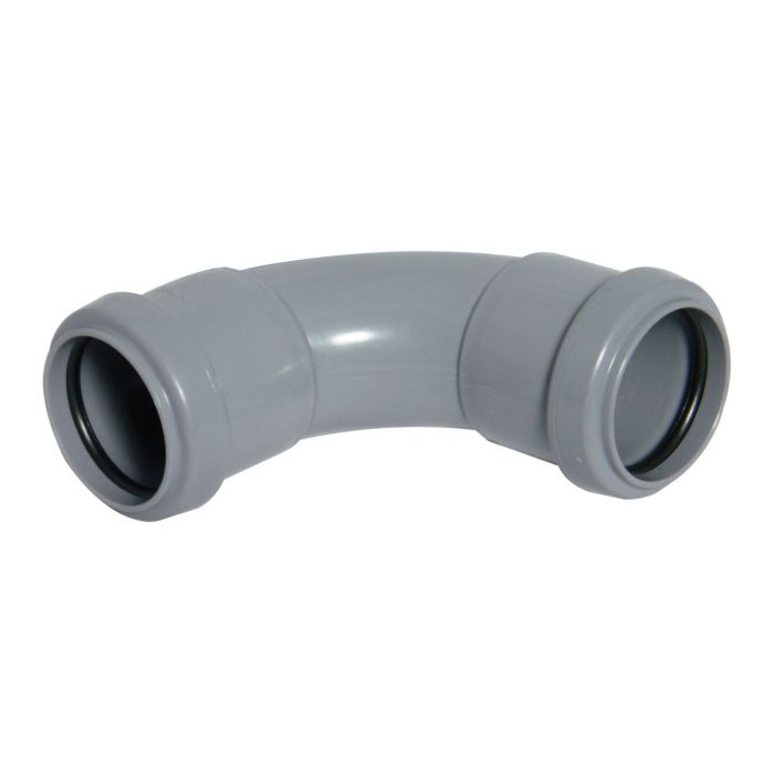 FloPlast 87.5 Degree Swept Bend for Push Fit Waste Pipe (40mm) (Grey)