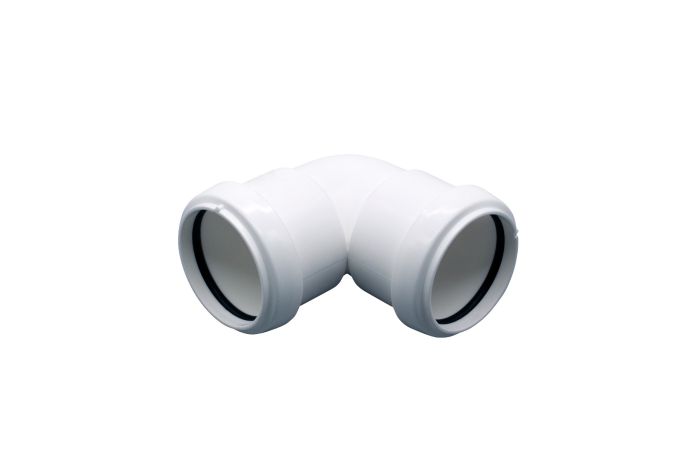 FloPlast 90 Degree Knuckle Bend for Push Fit Waste Pipe (32mm) (White)