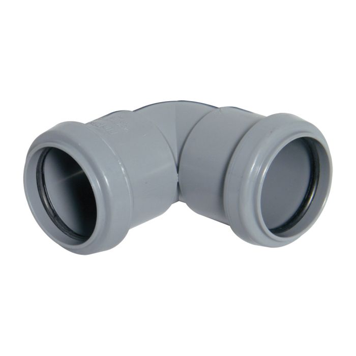 FloPlast 90 Degree Knuckle Bend for Push Fit Waste Pipe (32mm) (Grey)