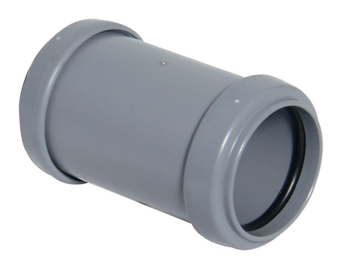 FloPlast Straight Coupling for Push Fit Waste Pipe (32mm) (Grey)