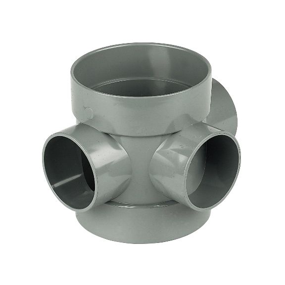 FloPlast 110mm Short Boss Pipe (Grey)