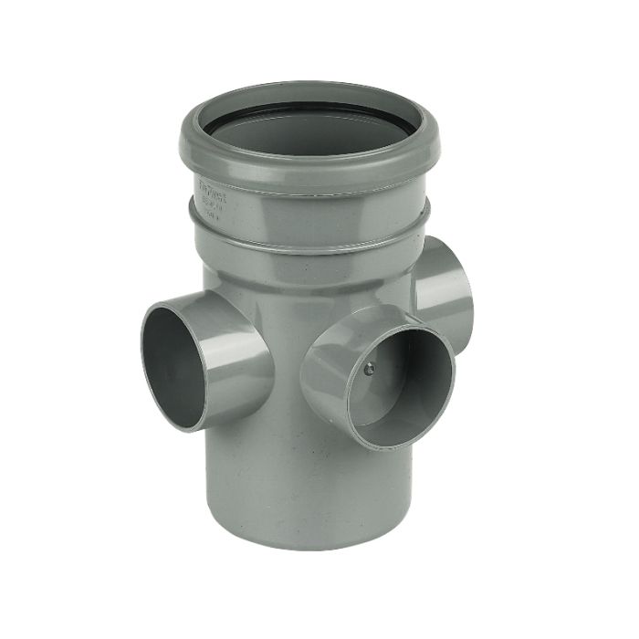 FloPlast 110mm Boss Pipe Socket/Spigot (Grey)