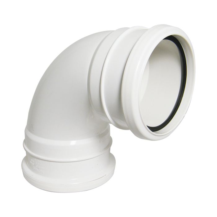 FloPlast 110mm Double Socket 87.5 Degree Bend (White)