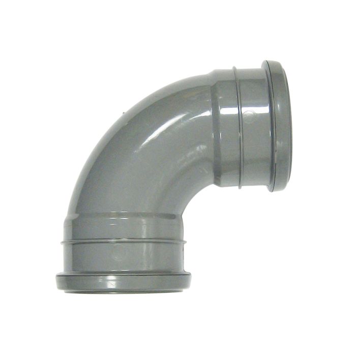 FloPlast 110mm Double Socket 87.5 Degree Bend (Grey)
