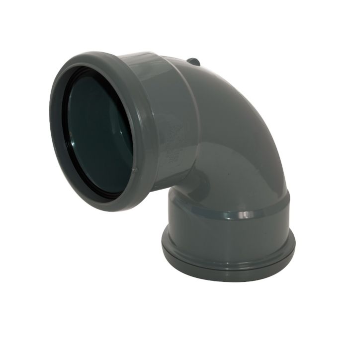 FloPlast 110mm Double Socket 87.5 Degree Bend (Anthracite Grey)