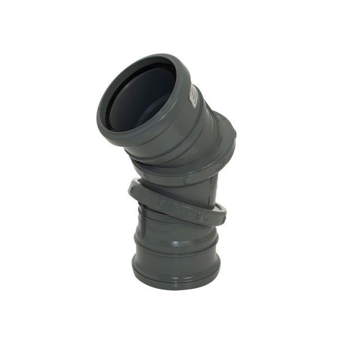 FloPlast 110mm Double Socket 0 to 90 Degree Adjustable Bend (Anthracite Grey)