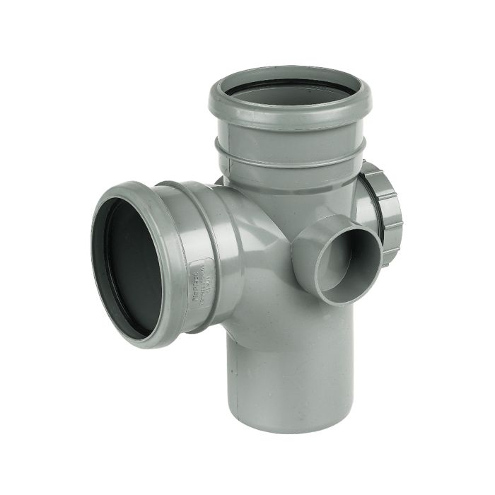 FloPlast 110mm 87.5 Degree Access Branch (Grey)