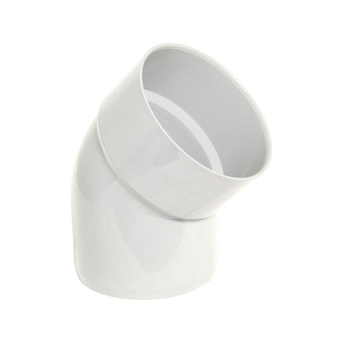 FloPlast 110mm 45 Degree Bottom Offset Bend - Spigot to Solvent Weld (White)