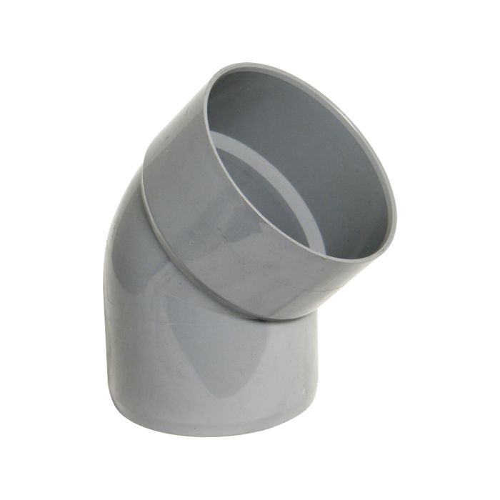 FloPlast 110mm 45 Degree Bottom Offset Bend - Spigot to Solvent Weld (Grey)