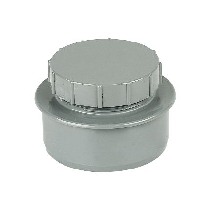 FloPlast 110mm Screwed Access Cap (Grey)