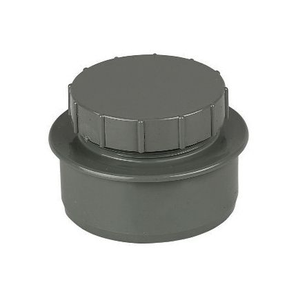 FloPlast 110mm Screwed Access Cap (Anthracite Grey)