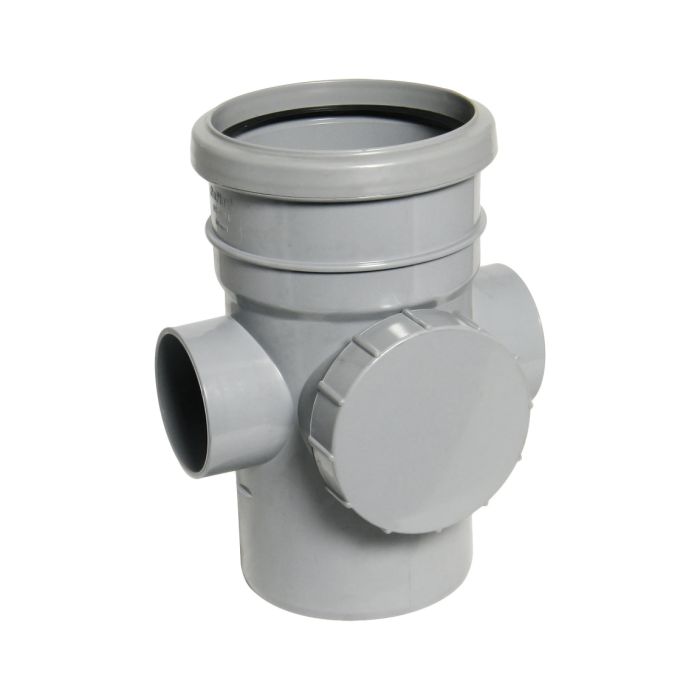 FloPlast 110mm Access Pipe - Socket to Spigot (Grey)