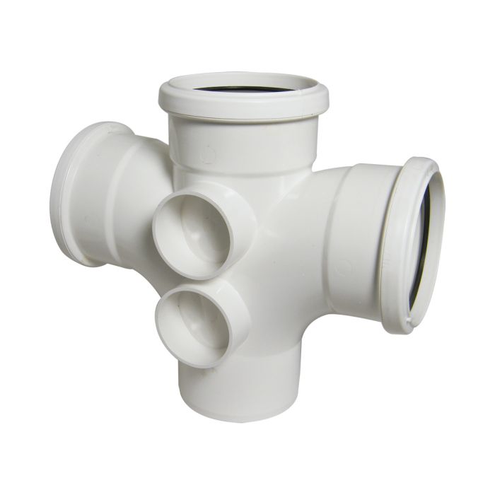 FloPlast 110mm 87.5 Degree Double Branch (White)