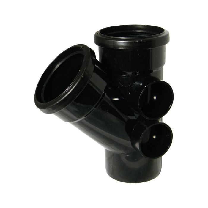 FloPlast 110mm 45 Degree Branch (Black)