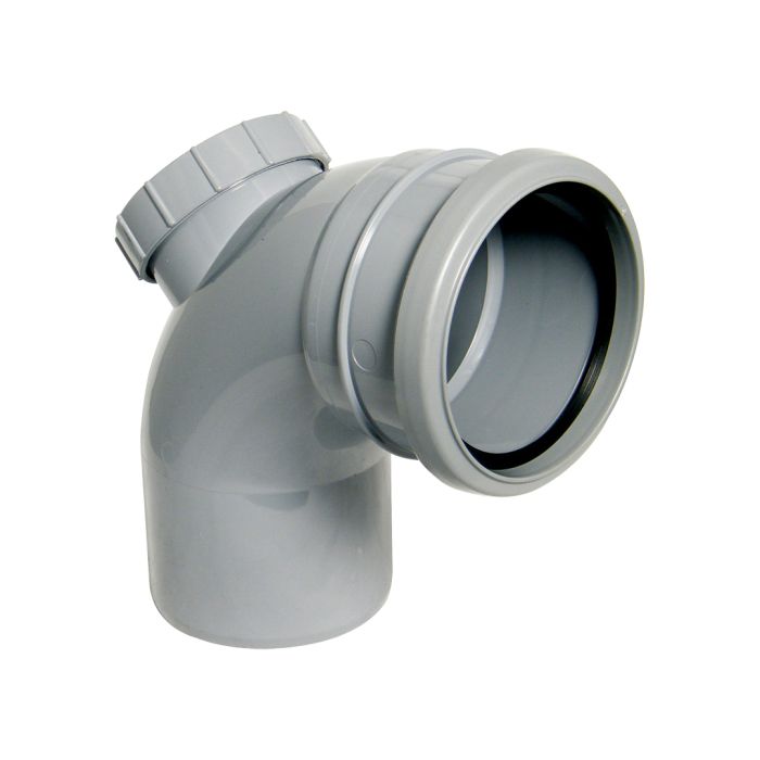 FloPlast 110mm 87.5 Degree Access Bend (Grey)