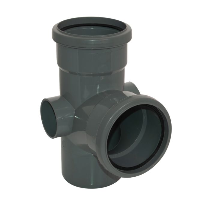 FloPlast 110mm 87.5 Degree Branch (Anthracite Grey)