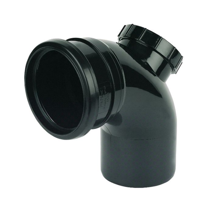 FloPlast 110mm 87.5 Degree Access Bend (Black)