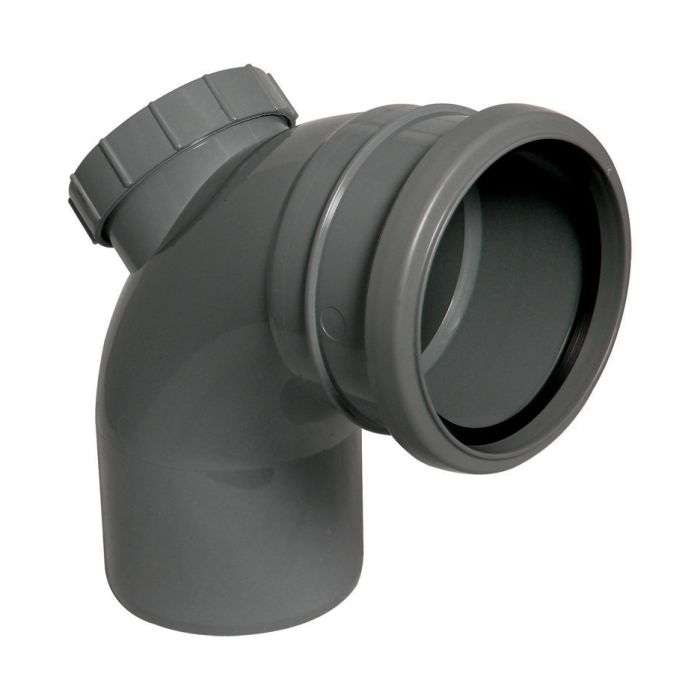 FloPlast 110mm 87.5 Degree Access Bend (Anthracite Grey)