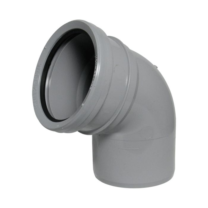 FloPlast 110mm Single Socket 67.5 Degree Bend (Grey)
