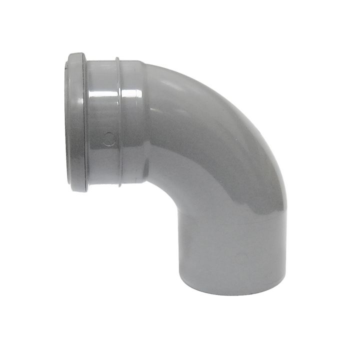 FloPlast 110mm Single Socket 87.5 Degree Bend (Grey)