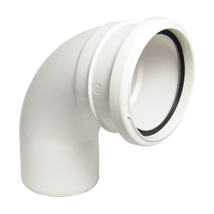 FloPlast 110mm Single Socket 87.5 Degree Bend (White)