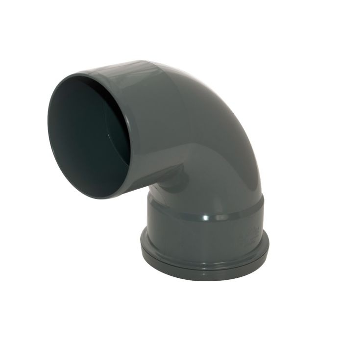 FloPlast 110mm Single Socket 87.5 Degree Bend (Anthracite Grey)