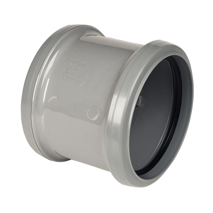 FloPlast 110mm Coupler Double Socket (Grey)