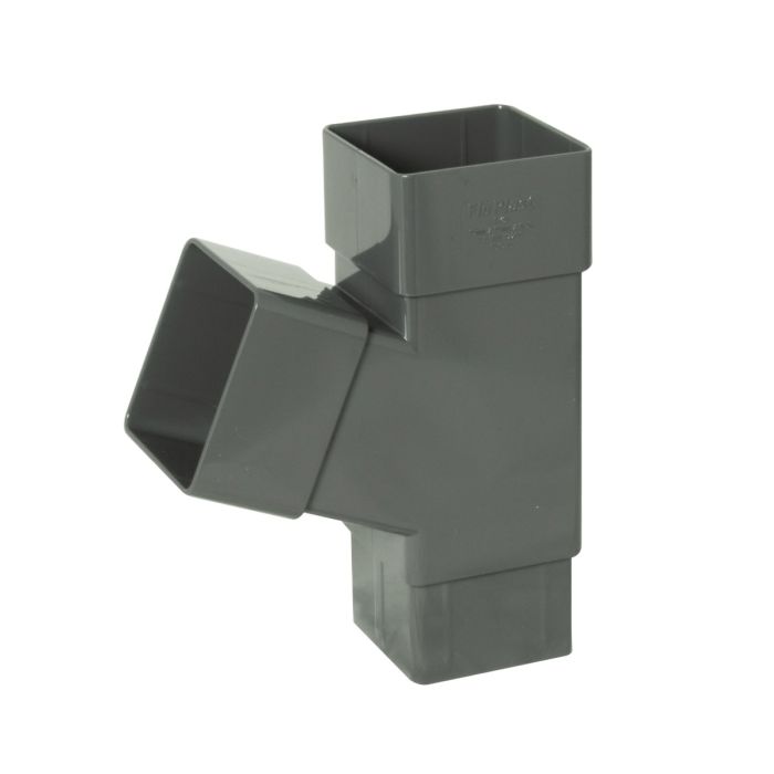 FloPlast 67.5 Degree Branch for 65mm Square Downpipe (Anthracite Grey)