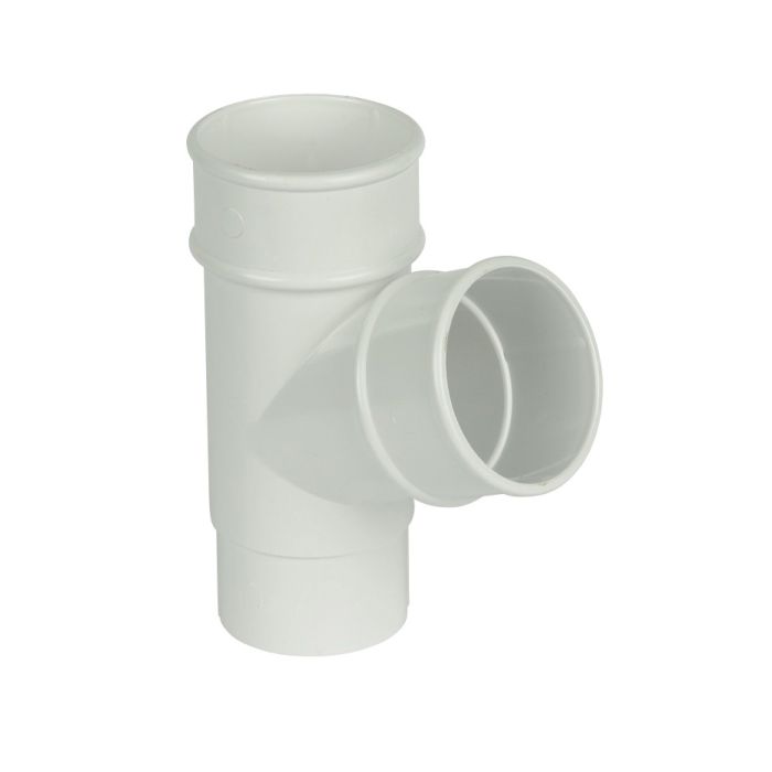 FloPlast 67.5 Degree Branch for 68mm Round Downpipe (White)