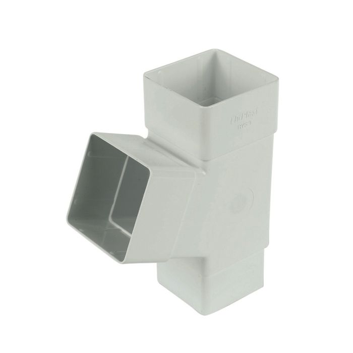 FloPlast 67.5 Degree Branch for 65mm Square Downpipe (White)