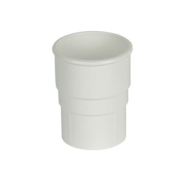 FloPlast Pipe Connector for 68mm Round Downpipe (White)