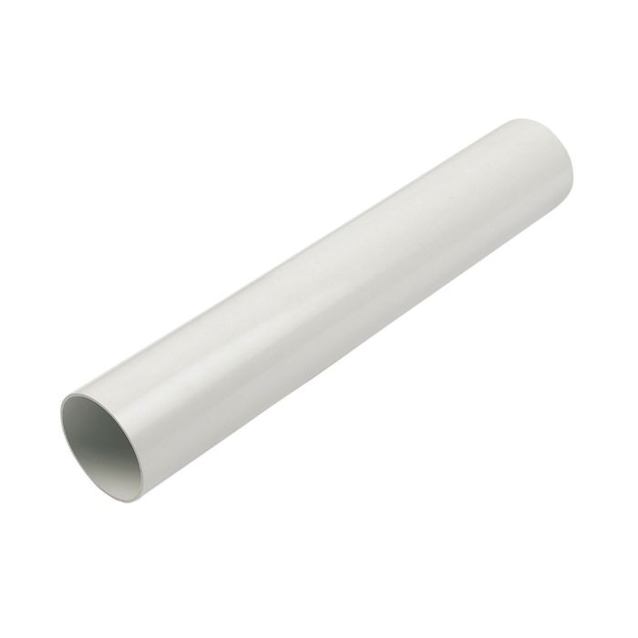 FloPlast 68mm Round Downpipe (4m Length) (White) (Bundle of 10)