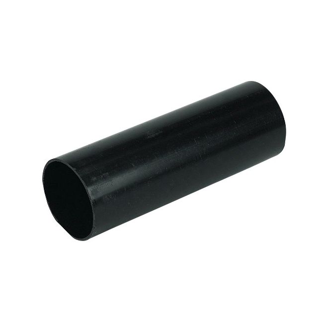 FloPlast 68mm Round Downpipe (4m Length) (Black) (Bundle of 10)