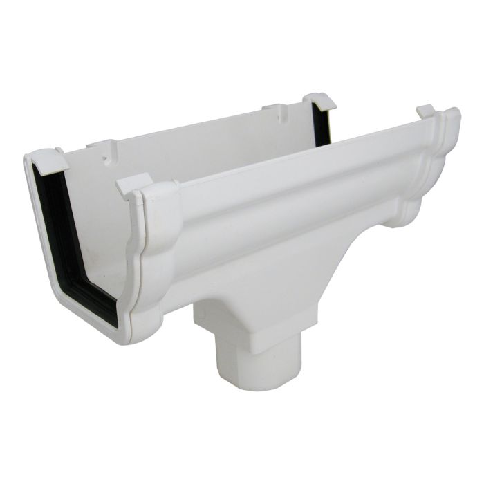 FloPlast Running Outlet Multi Fit Outlet Round and Square for Niagara Ogee Rainwater System (White)