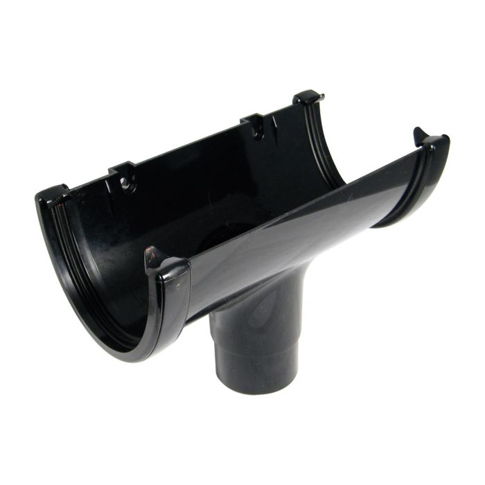 FloPlast Running Outlet for 115mm High-Capacity Deepflow Rainwater System (Black)