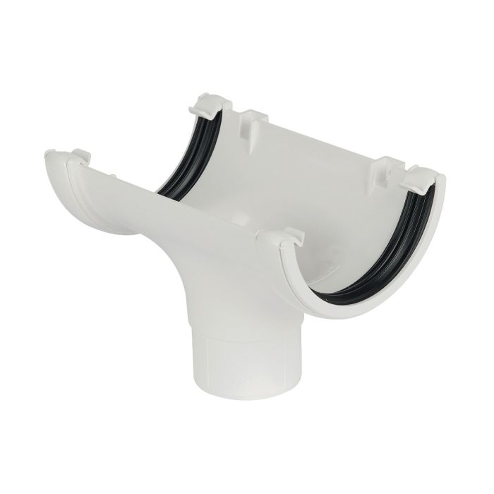 FloPlast Running Outlet 112mm Half Round Gutter (White)