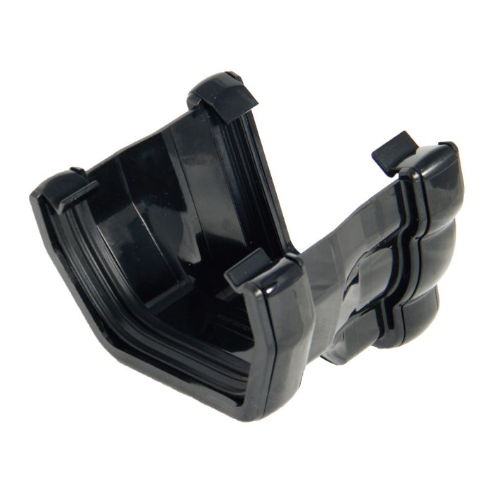 FloPlast Niagara To Square Gutter Adaptor Left Hand for Niagara Ogee Rainwater System (Black)