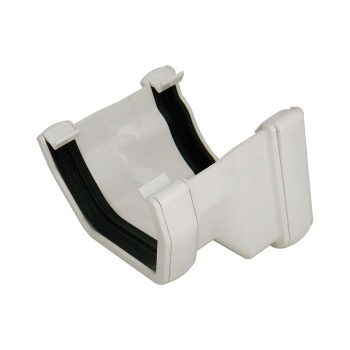 FloPlast Niagara To Square Gutter Adaptor Right Hand for Niagara Ogee Rainwater System (White)