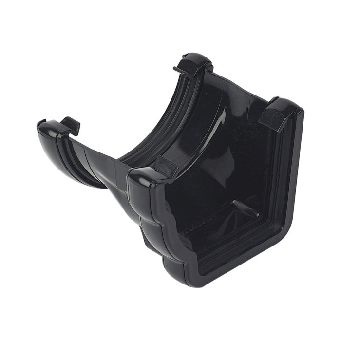 FloPlast Niagara To Half Round Gutter Adaptor Left Hand for Niagara Ogee Rainwater System (Black)