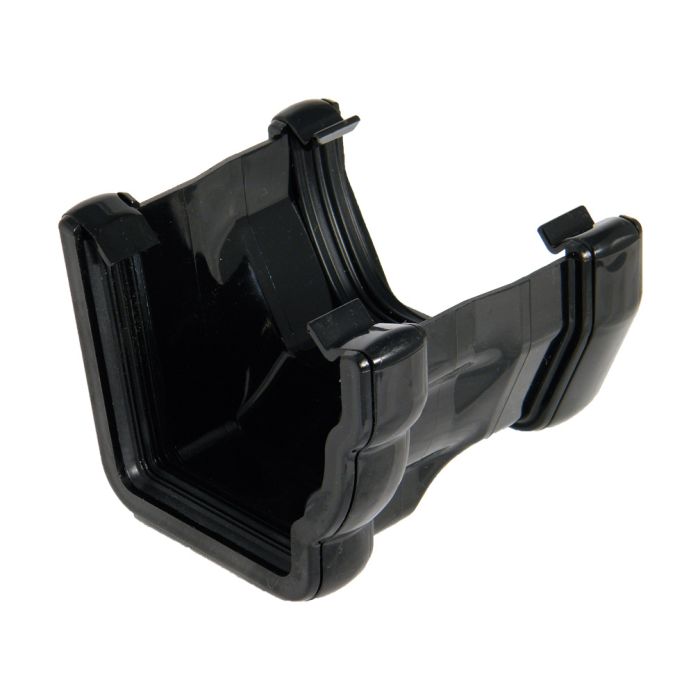 FloPlast Niagara To Square Gutter Adaptor Right Hand for Niagara Ogee Rainwater System (Black)