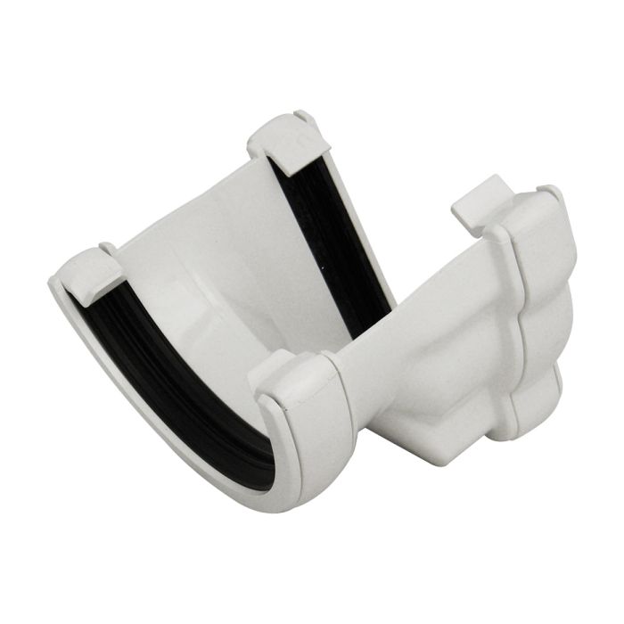 FloPlast Niagara To Half Round Gutter Adaptor Left Hand for Niagara Ogee Rainwater System (White)