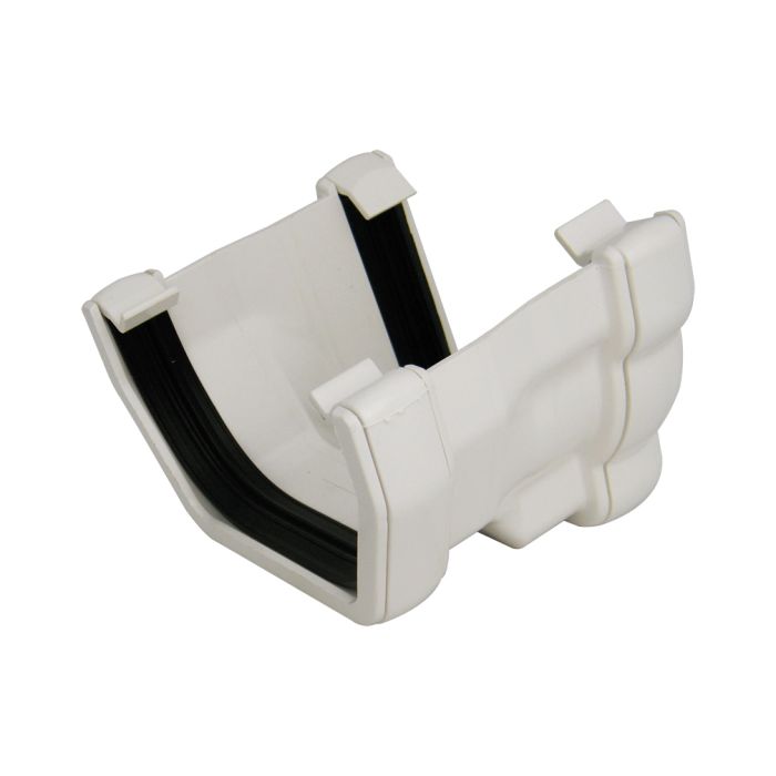FloPlast Niagara To Square Gutter Adaptor Left Hand for Niagara Ogee Rainwater System (White)