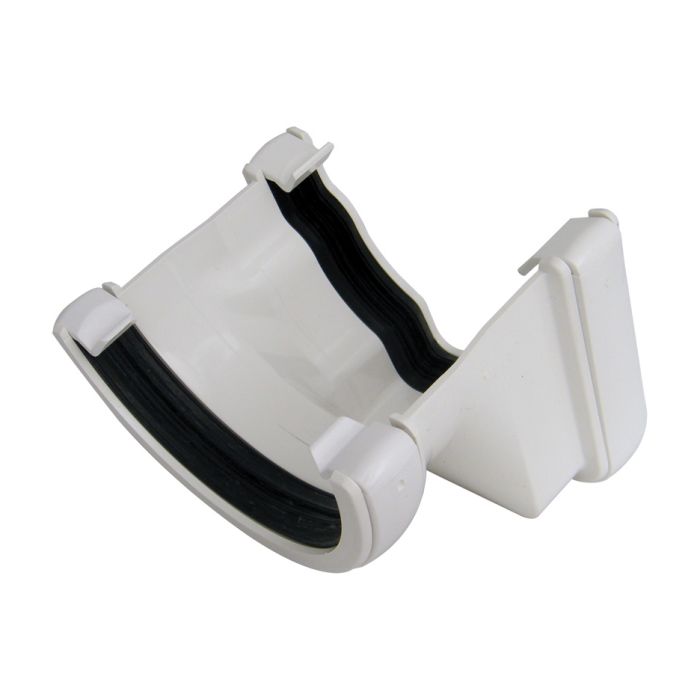 FloPlast Niagara To Half Round Gutter Adaptor Right Hand for Niagara Ogee Rainwater System (White)
