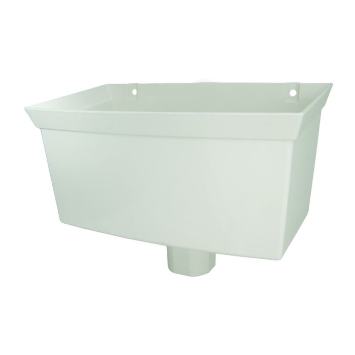 FloPlast Universal Hopper for 65mm Square and 68mm Round Downpipe (White)