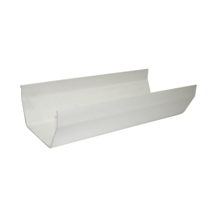FloPlast 114mm Square Rainwater Gutter (4m Lengths) (Bundle of 10) (White)