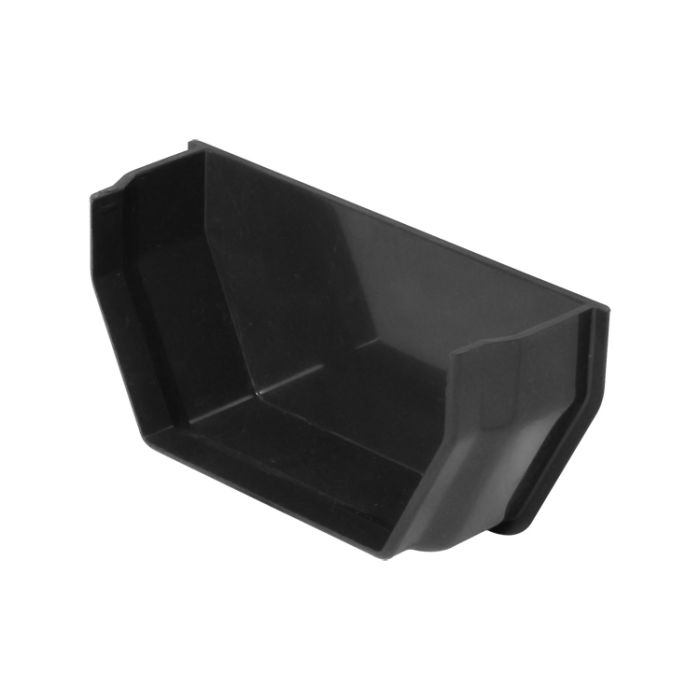 FloPlast Internal Stopend for 114mm Square Rainwater System (Anthracite Grey) (Grey)