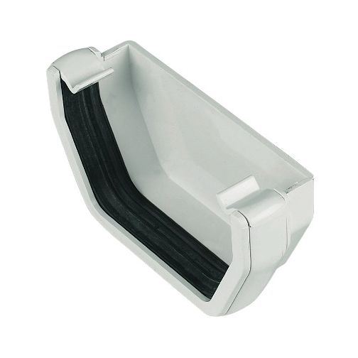FloPlast External Stopend for 114mm Square Rainwater System (White)
