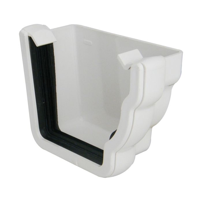 FloPlast External Stopend Right Hand for Niagara Ogee Rainwater System (White)