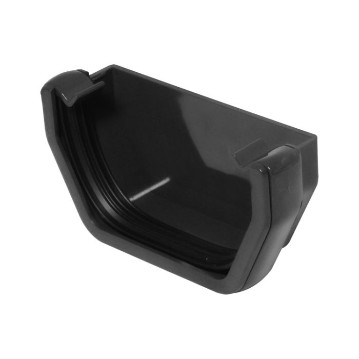 FloPlast External Stopend for 114mm Square Rainwater System (Anthracite Grey)