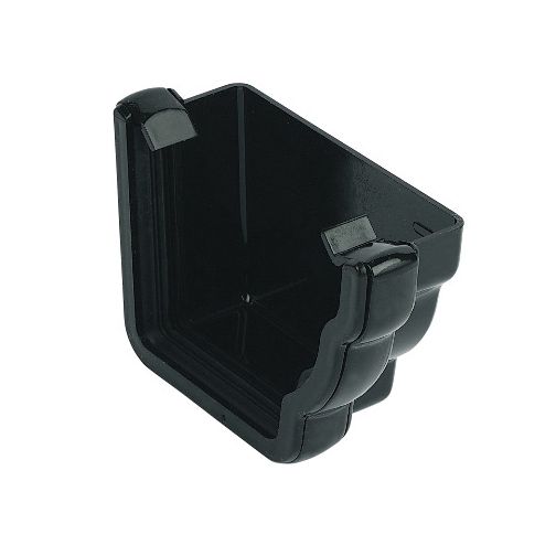 FloPlast External Stopend Right Hand for Niagara Ogee Rainwater System (Black)